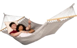 La Siesta Alisio Outdoor Doppel Stabhängematte Almond -Cresp Camping Geschaft 712502 4912832
